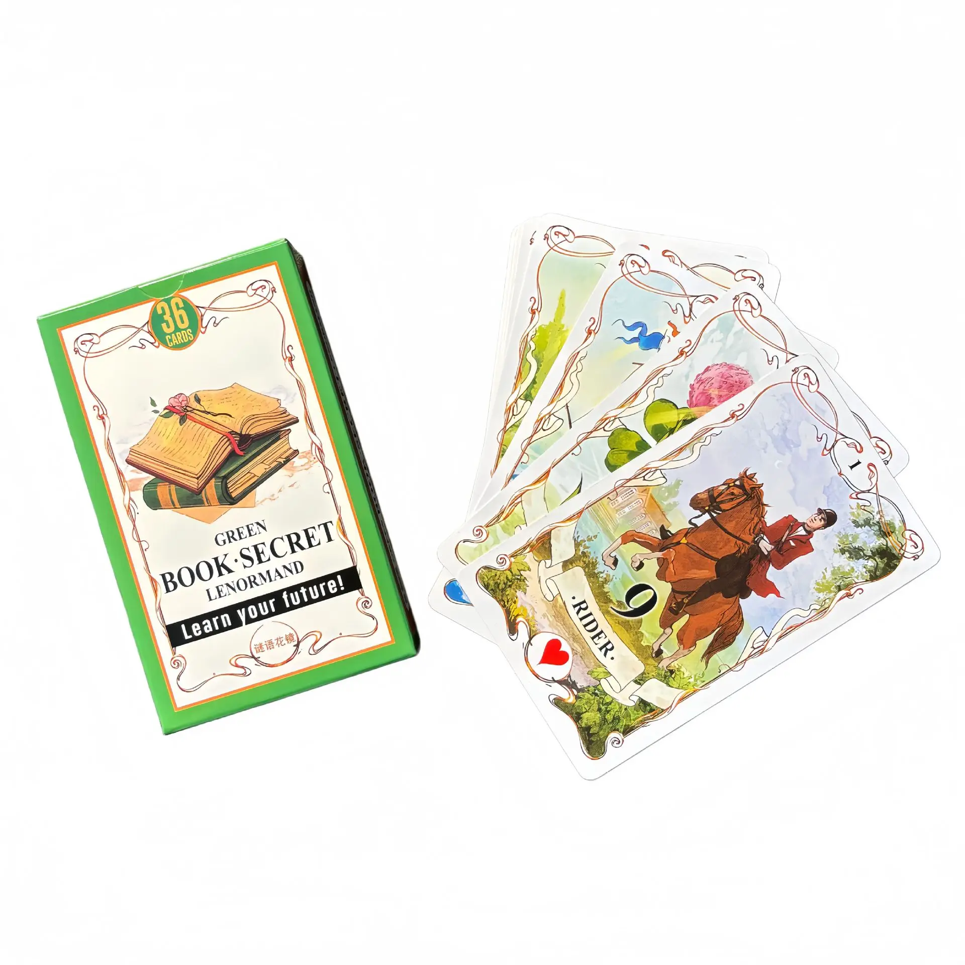 Green Book Secret Lenormand Oracle Cards Classic 36 Deck Divination Learn Your Future Games