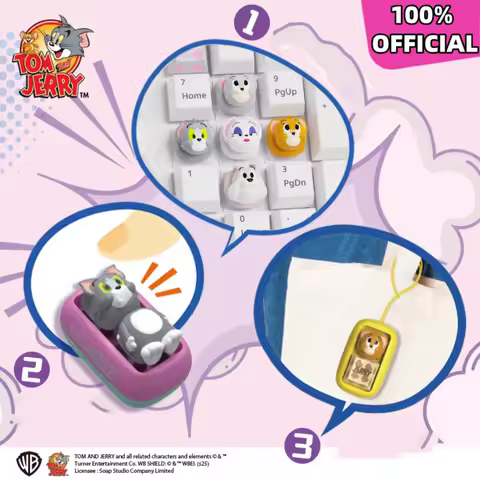 Genuine Tom And Jerry Stress-Relieving Toys Keycap Cartoon Cat Mouse Series Diy Keyboard Decor Gaming Keyboard Key Custom Gifts