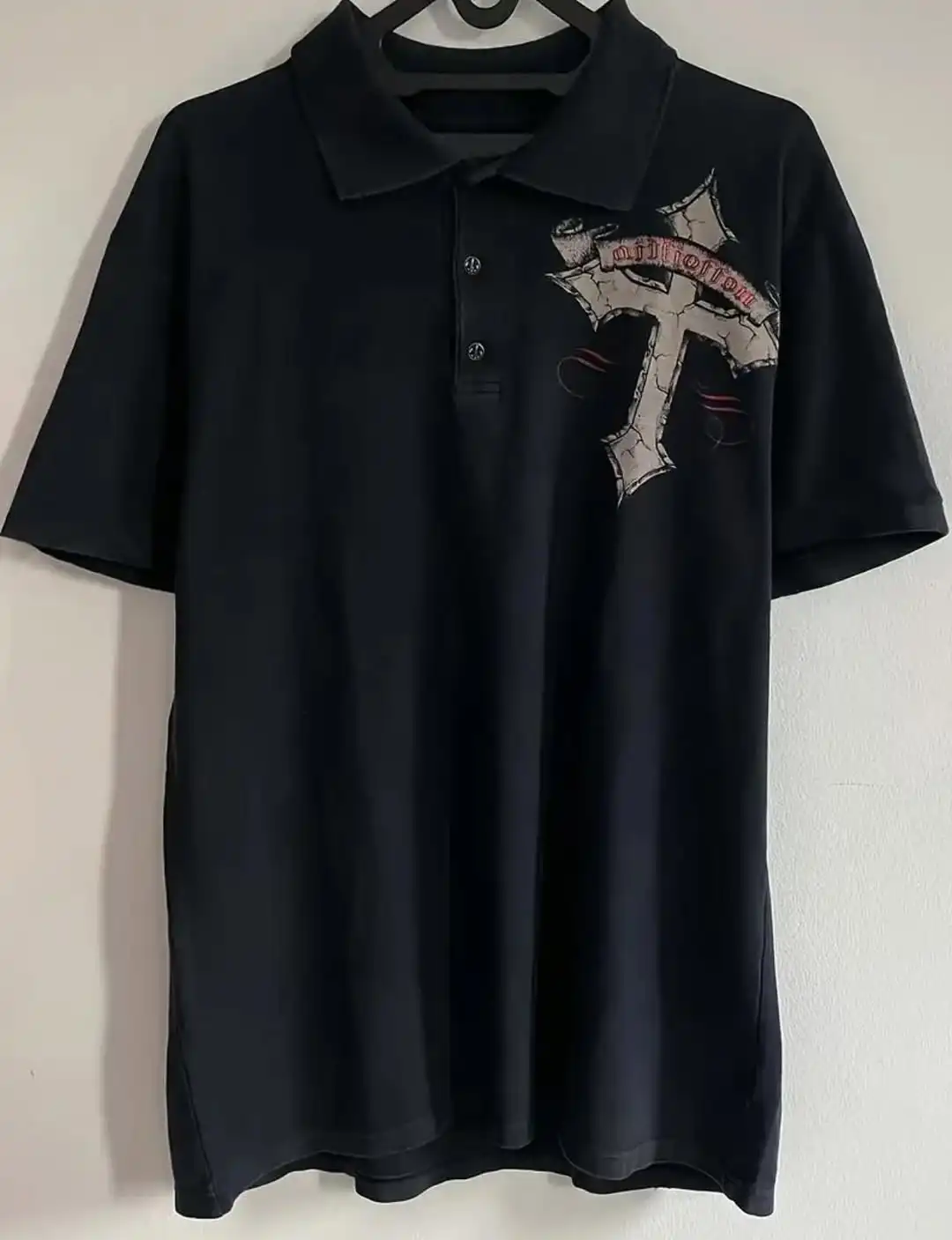 

2025 New Affliction Black Tennis Shirt Retro Streetwear Men Women Skull Holy Writ Printing Tee Fashion Gothic Short Sleeves Tops