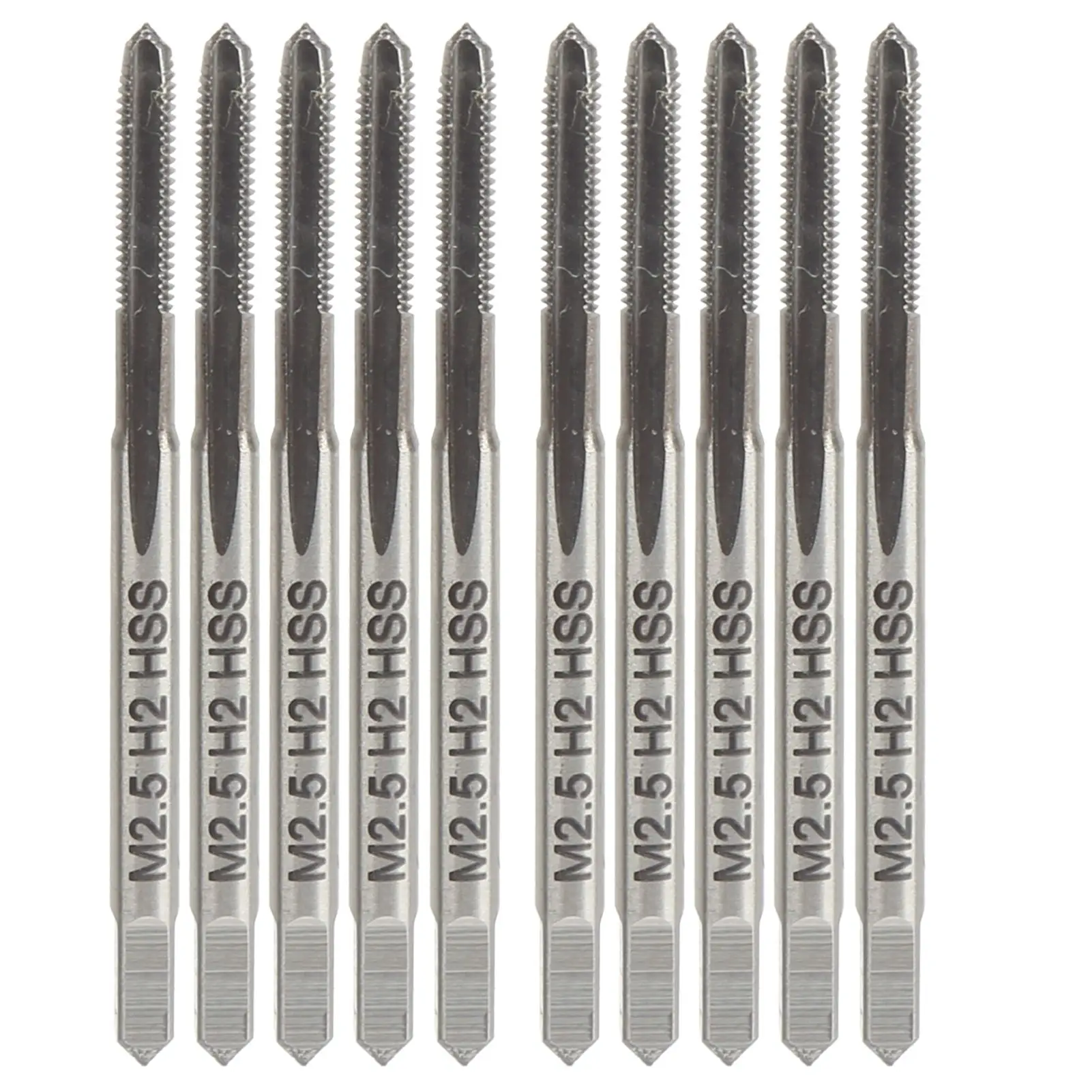 10pcs HSS Thread Tap High Hardness Machine Tapping Thread Drill Bits M2.5 x 0.45 H2