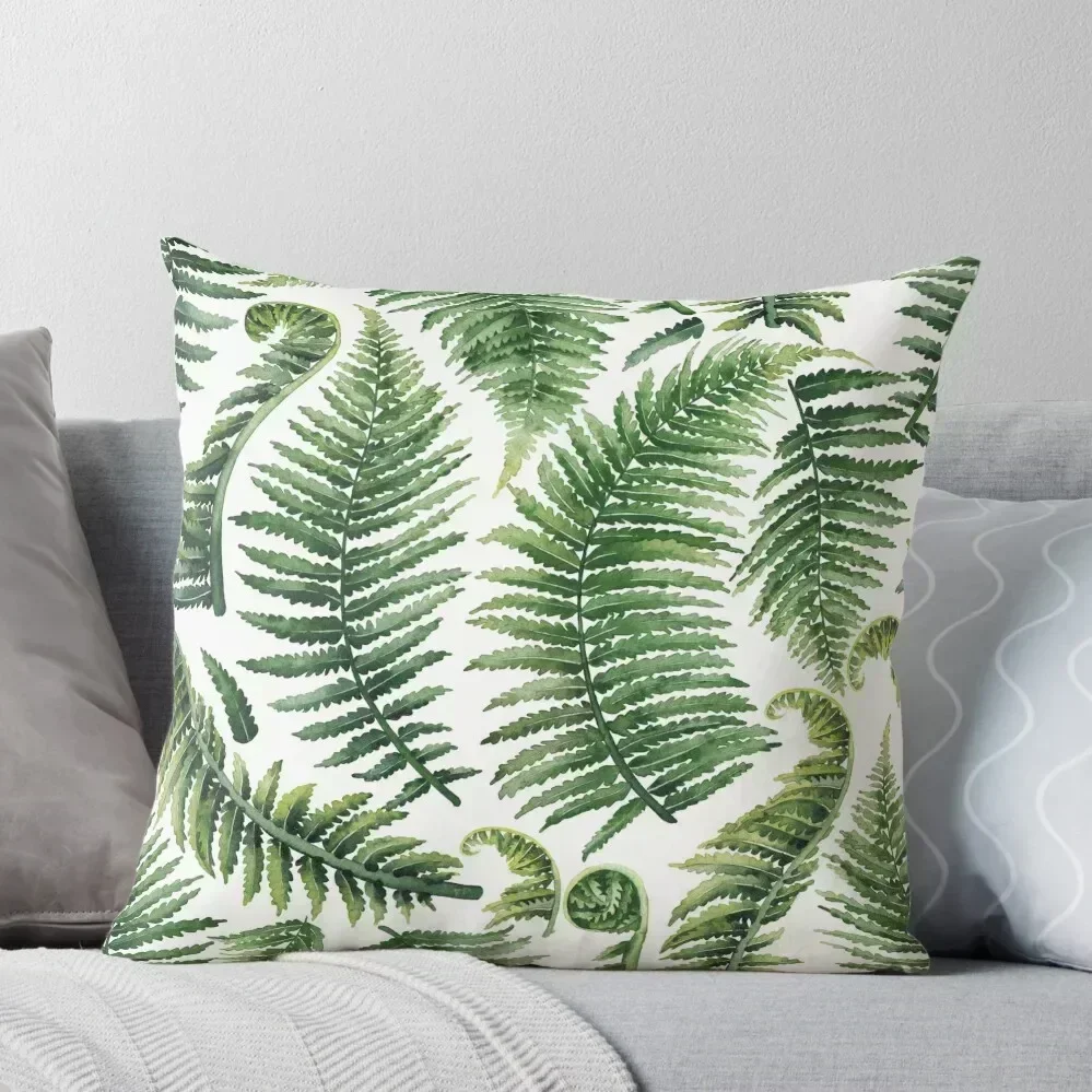 

Watercolor fern leaves Throw Pillow Decorative Cushion Luxury Sofa Cushions Cushion Cover Set pillow