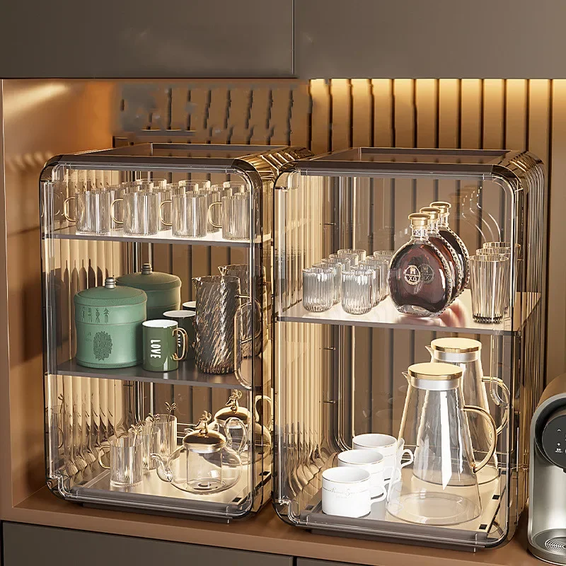 

Dustproof Cup Storage Rack Light Luxury High Appearance Level Can Be Superimposed Transparent Living Room Desktop Cabinet Cup