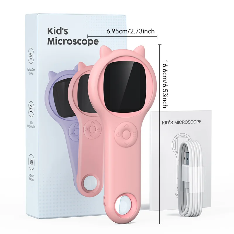 2-Inch New Upgraded Children's Microscope Toy Science Experiment Set Toy Elementary School Microscope Toy