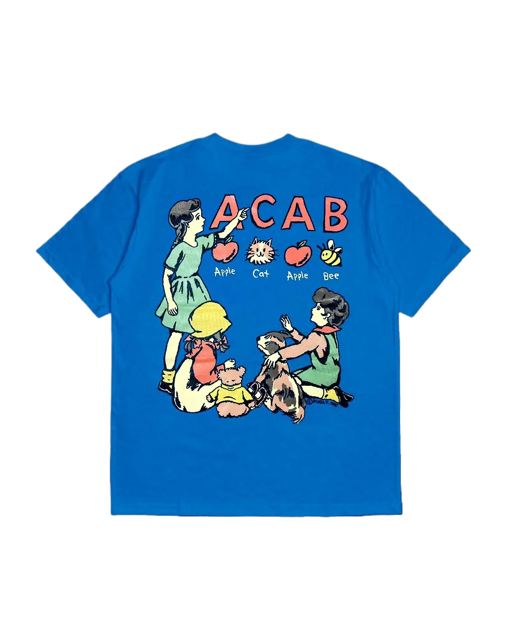 

2025 New fashion cartoon ACAB pure cotton T-shirt for men, casual T-shirt with personalized pattern design, street top