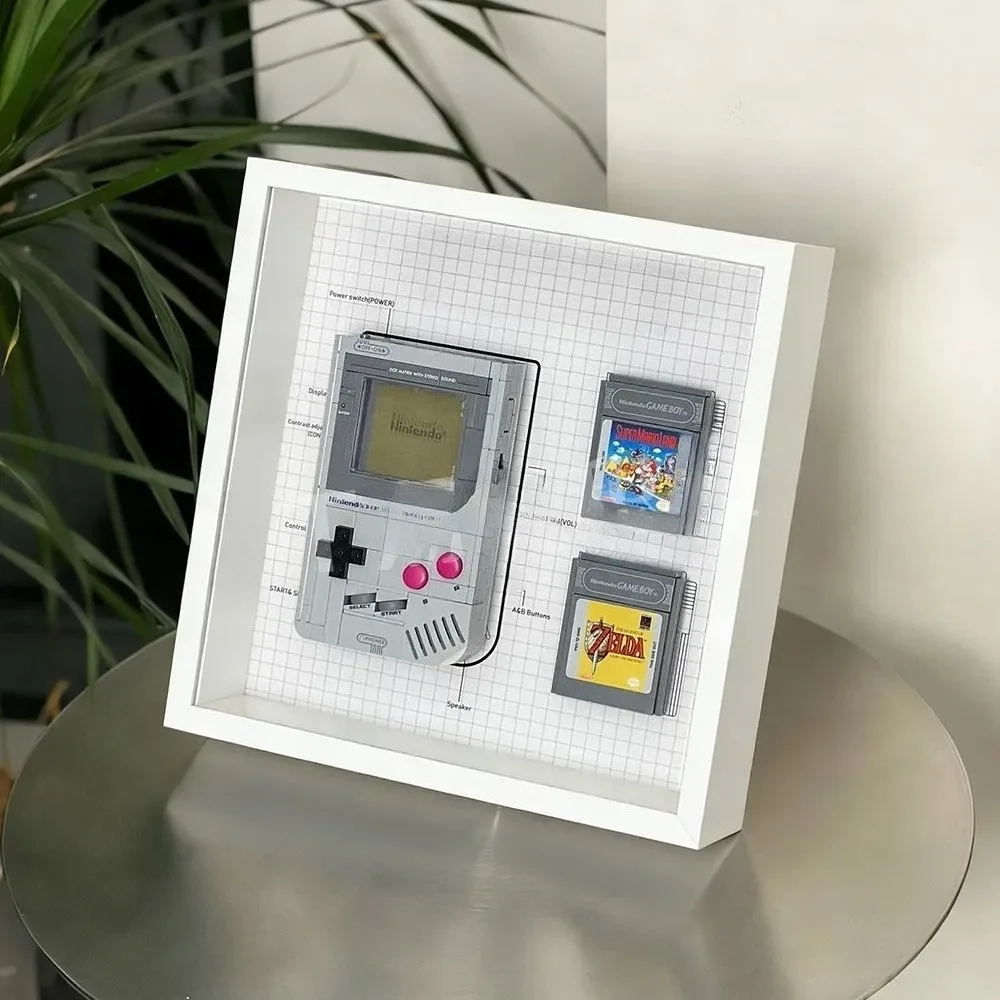 Game console acrylic display box with wall-mounted photo frame for dust-proof storage