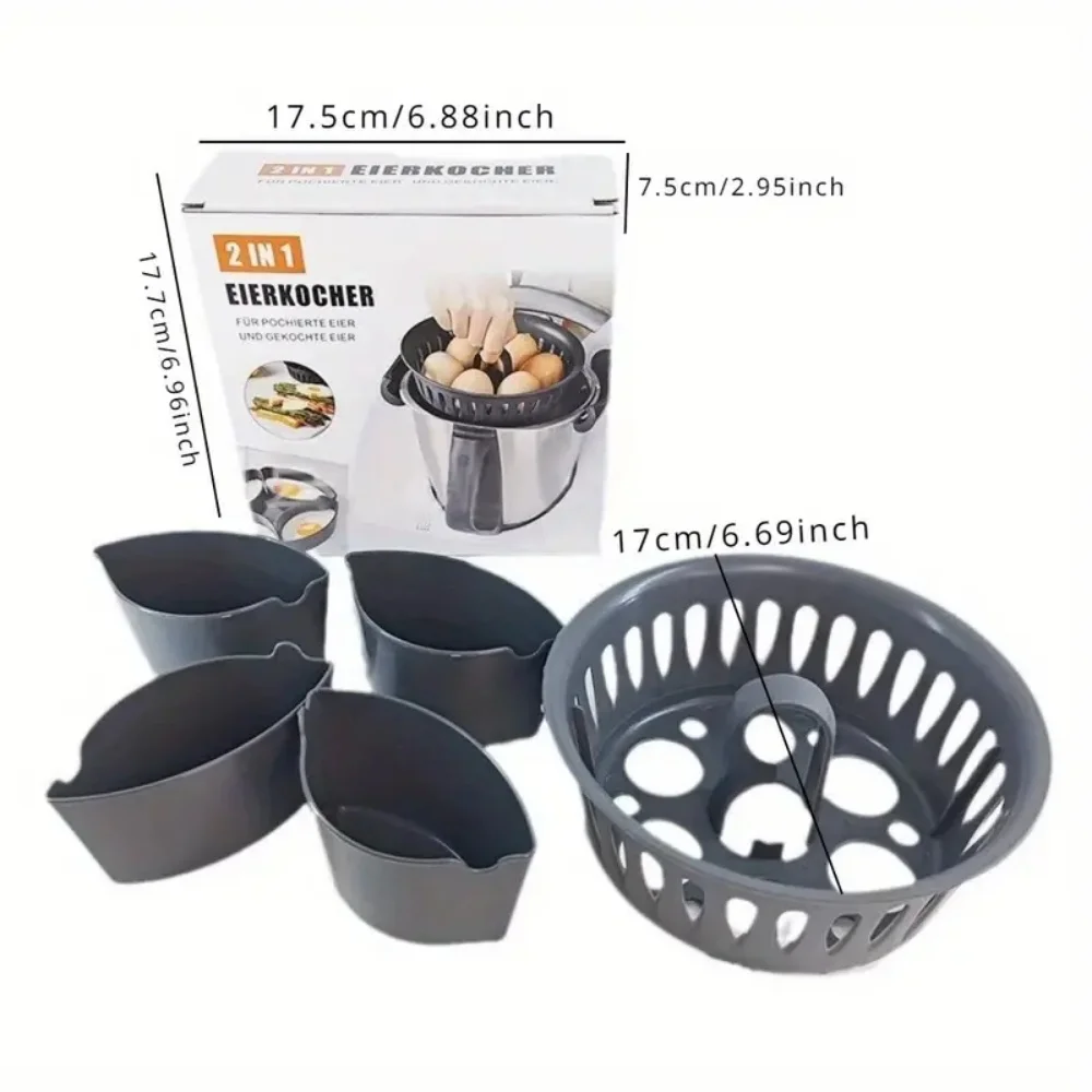 2-in-1 egg steamer suitable for Thermomix TM5 TM6 TM31, used for boiling eggs, cooking baskets, kitchen utensils and tools. ﻿