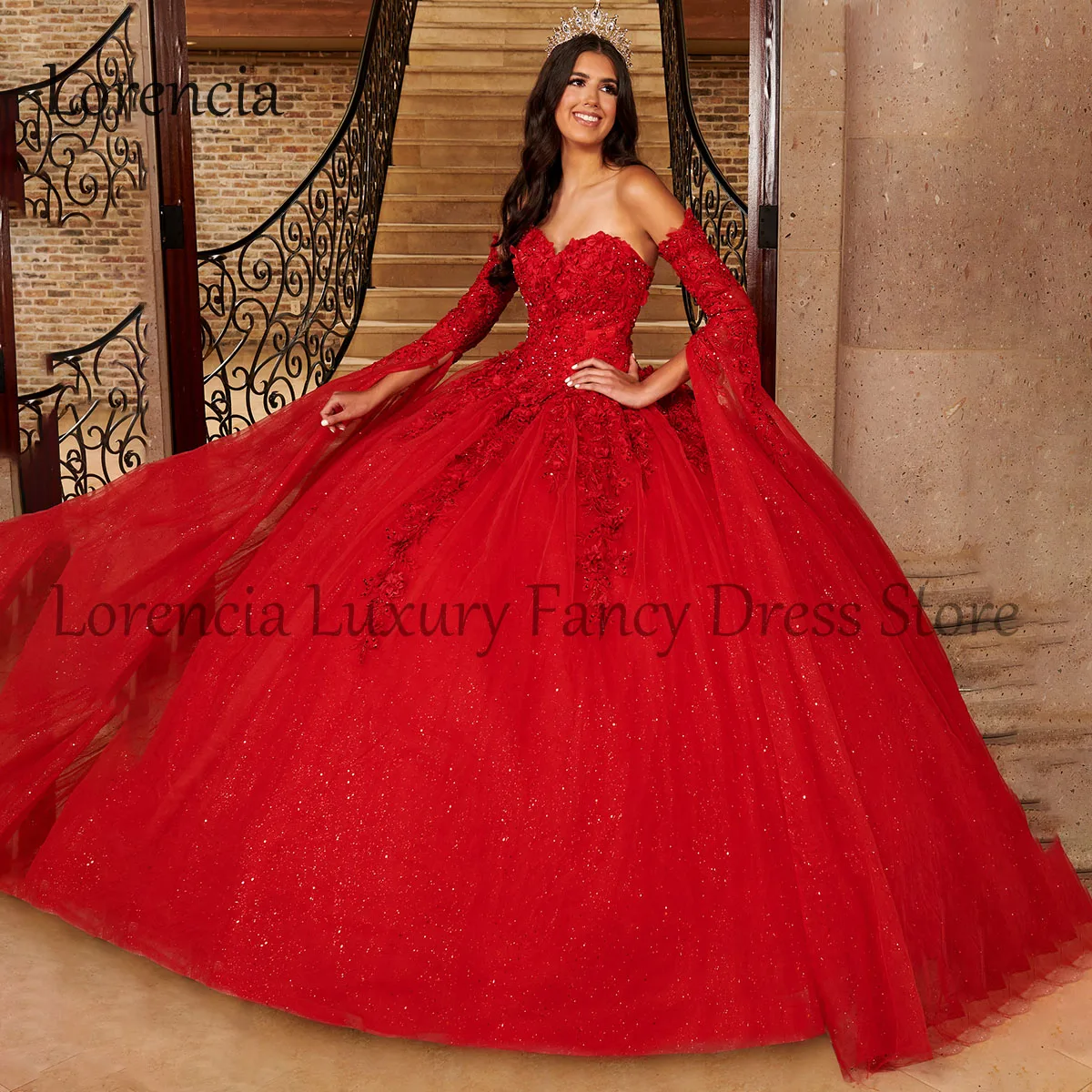 Mexikanische Prinzessin Quince anera Kleid 3d Blume von der Schulter Applikationen formale Ballkleider Korsett formale Vestidos de XV Anos