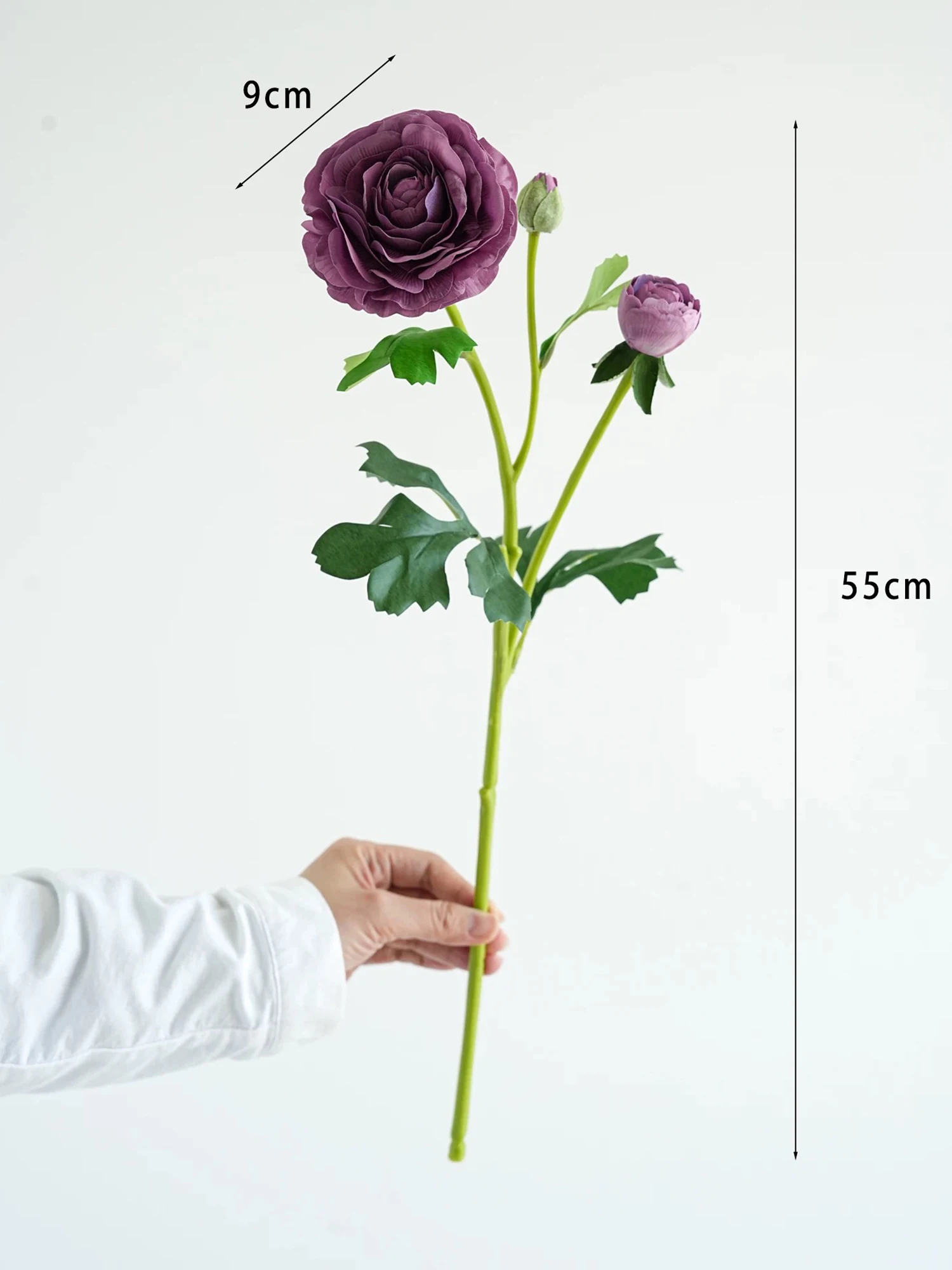 Artificial Ranunculus Flowers 3 Stems Faux Persian Buttercup Real Touch Flower Wedding Bouquet Vase Arrangement Home Decor - view 4