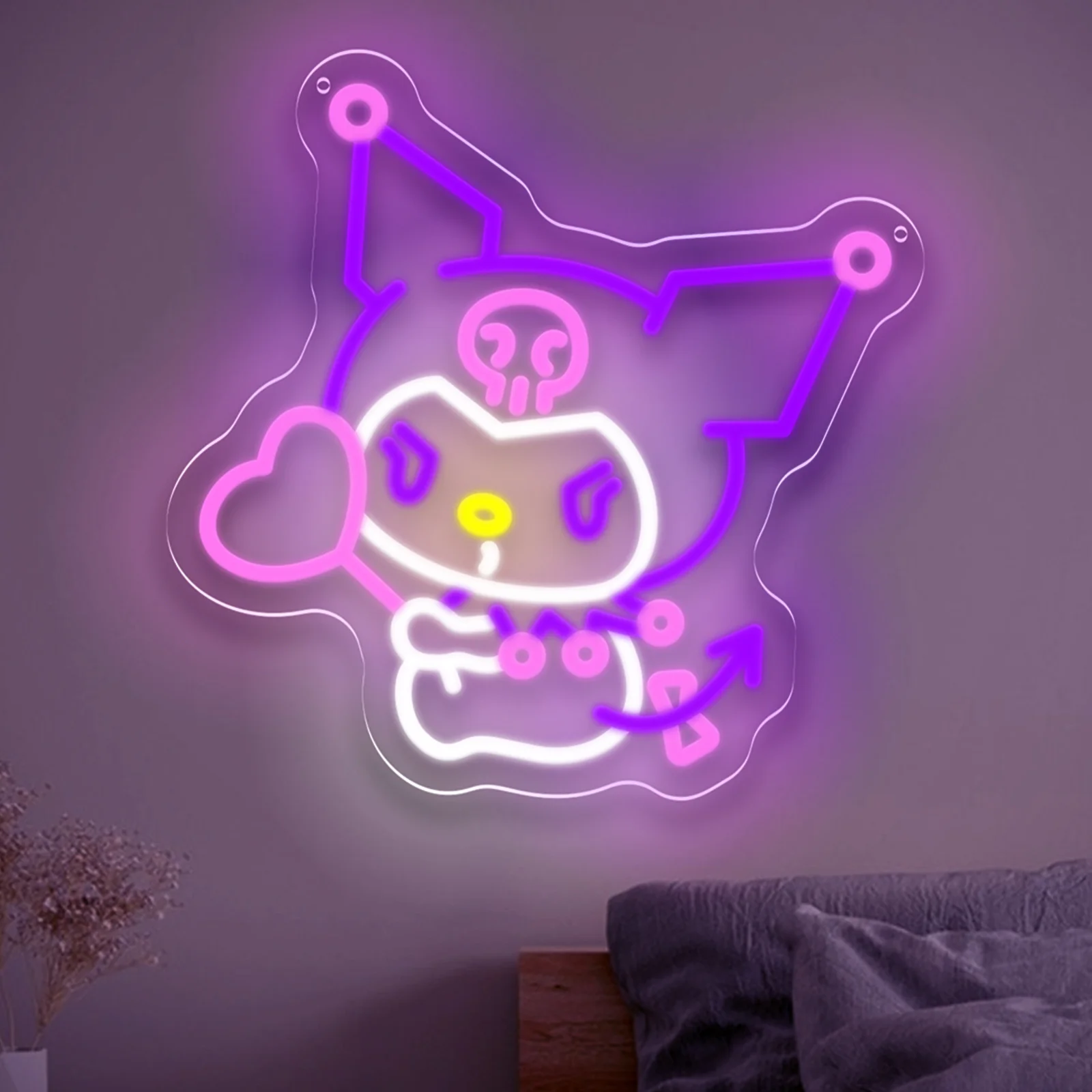 サンリオ-クロミ-ネオンサイン-調光可能-led-ネオンライト-ホームバー-パーティー-結婚式-リビングルーム-スタジオ-クラブ-誕生日-ホリデーギフト