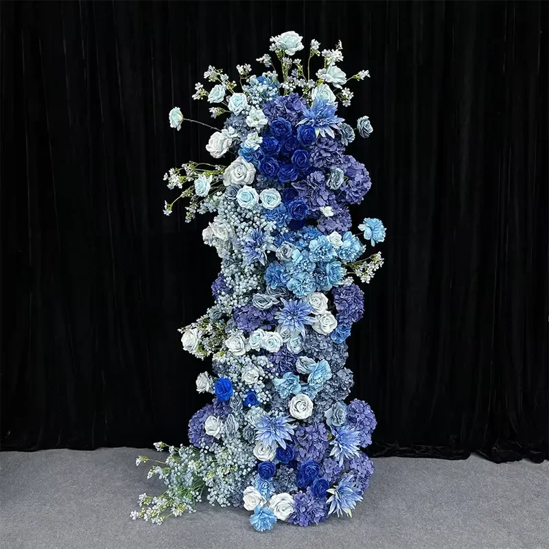 Sunwedding Glamorous Crystal Wedding Blue Arch Artificial Multi-flower Arch for Red Carpet Premieres and VIP Galas