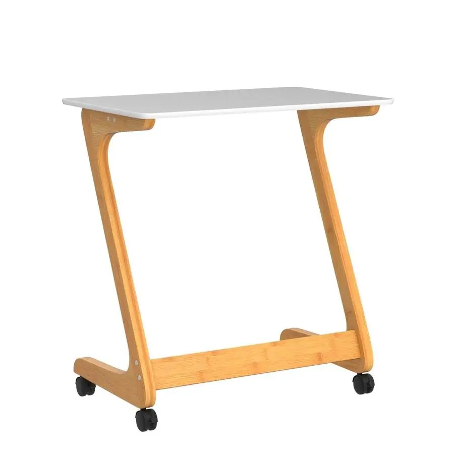 Mesa de TV, Mesa Lateral para Sofá com Rodas, Bandeja para Lanches para Espaços Pequenos, Sala de Estar e Quarto, 23,5 Polegadas x 15,8 Polegadas