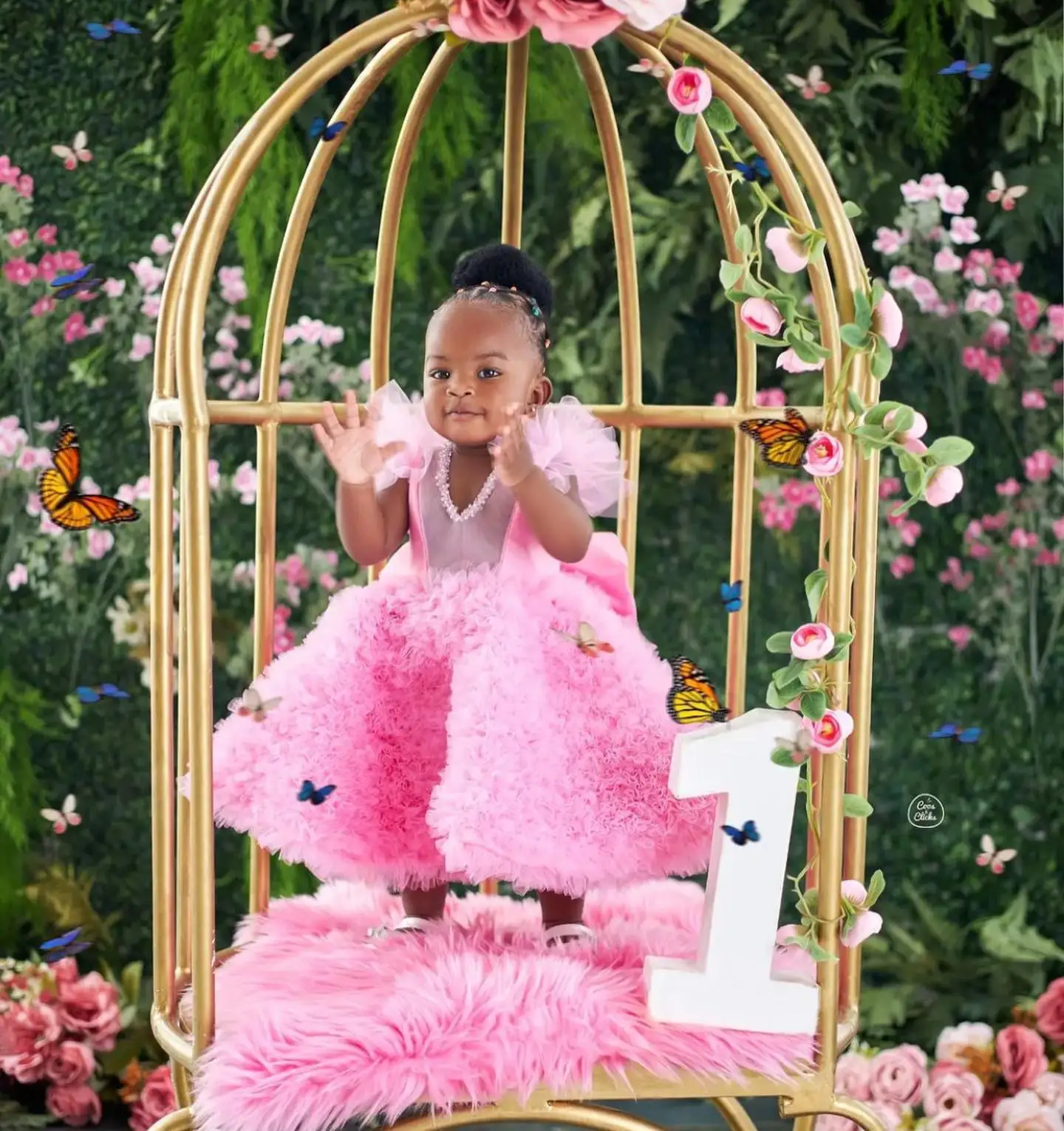 Vestido rosa de flores en capas para niña, vestido de boda con cuello en V, tul hinchado con lazo, vestido de fiesta de cumpleaños, vestido de desfile para bebé pequeño, vestidos de graduación