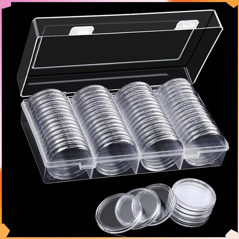 B94A 40 Mm Coin Capsules Coin Case Coin Holder Storage Container With Storage Box For Coin Collection Supplies (240 Pieces)