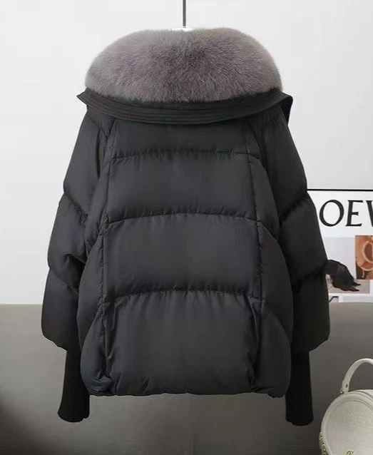 เสื้อแจ็คเก็ตผ้าฝ้ายใหม่สำหรับฤดูหนาวสำหรับผู้หญิง สไตล์สั้นทรงหลวม แจ็คเก็ตผ้าฝ้ายคอขนสัตว์หนา อุ่นสบาย