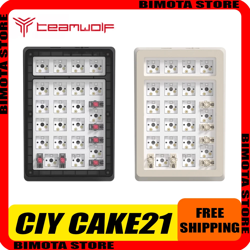 

Teamwolf CIY Cake21 Mini Mechanical Keyboard Three Mode Customize Numpad Hot Swap Wireless Gaming Keyboard Pc Gamer Office Gift