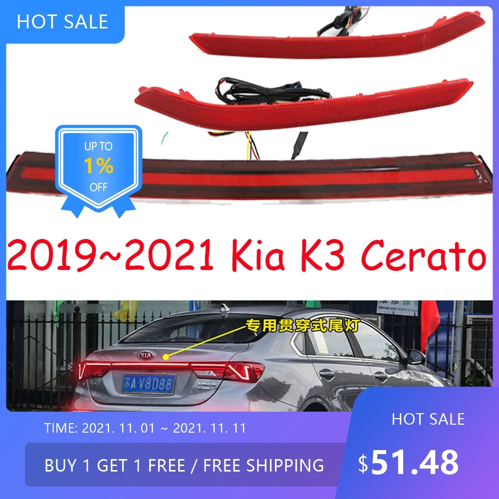 

Задний фонарь на бампере автомобиля KIA K3, задний фонарь cerato 2019 ~ 2021y, светодиодные автоаксессуары, задний фонарь cerato, противотуманный фонарь
