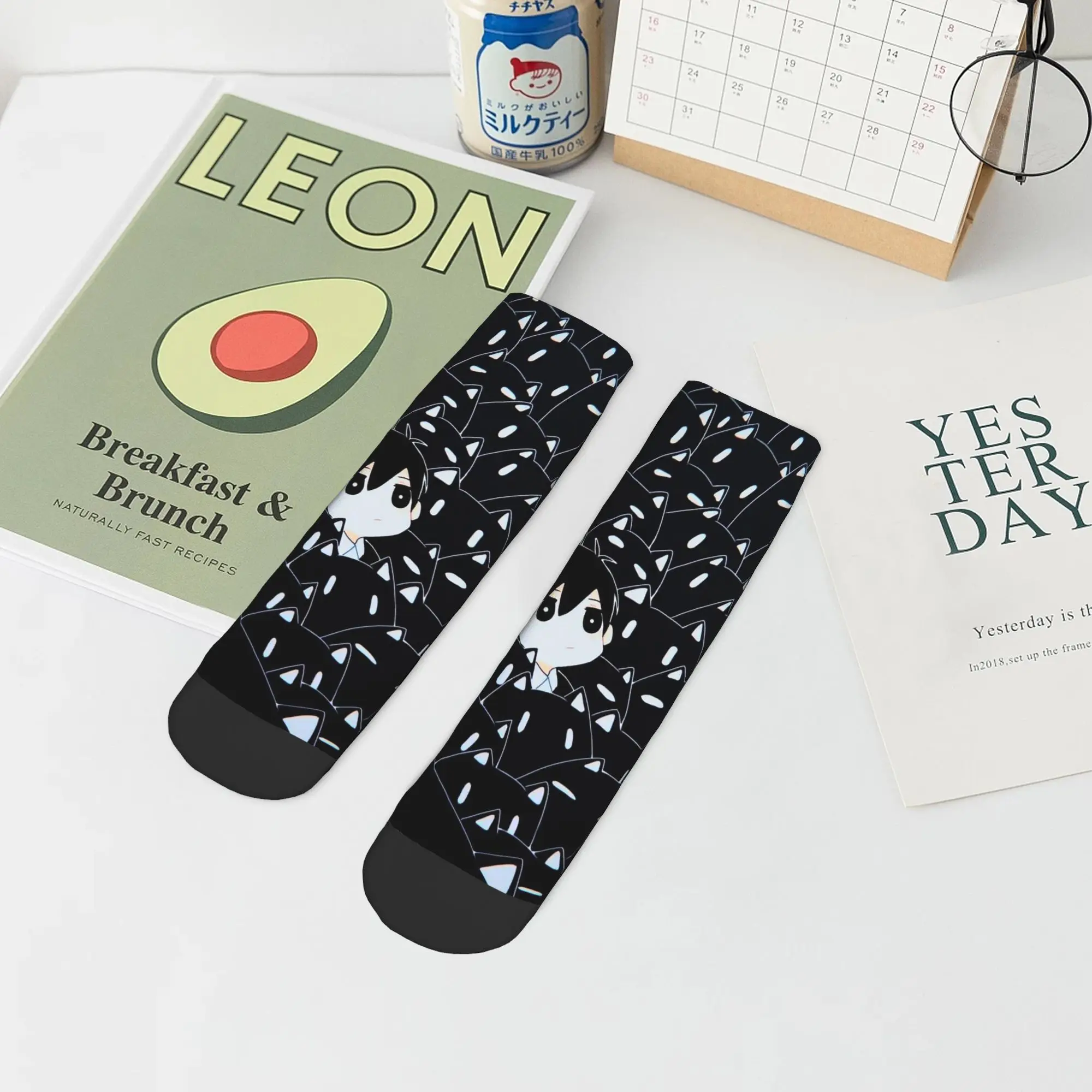 

Носки с изображением животных Omori Cat Mewo, супермягкие носки в стиле Харадзюку, всесезонные носки, аксессуары для мужчин и женщин, подарки