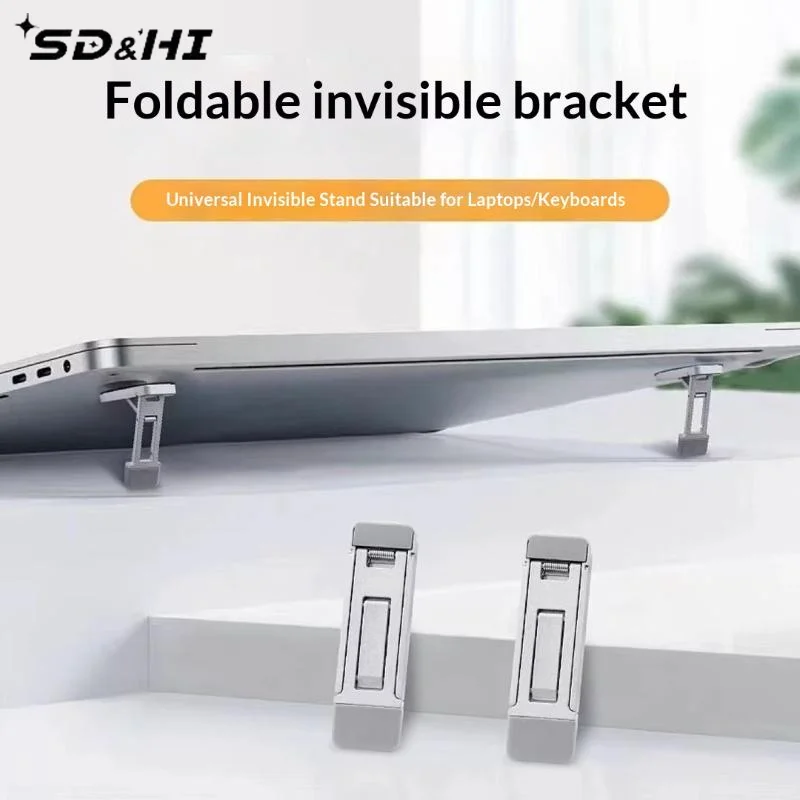 2Pcs Adjustable Tilt & Portable Mini Laptop Feet Foldable Keyboard Riser Stand For Desk Ergonomic Computer Keyboard Lift