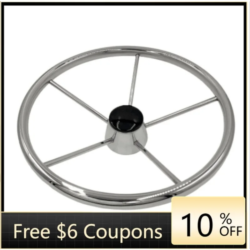 

STLF 6 Spoke Steering Wheel Boat Stainless Steel Destroyer Wheel Marine Hardware Boat Yacht Steering Wheel S.S