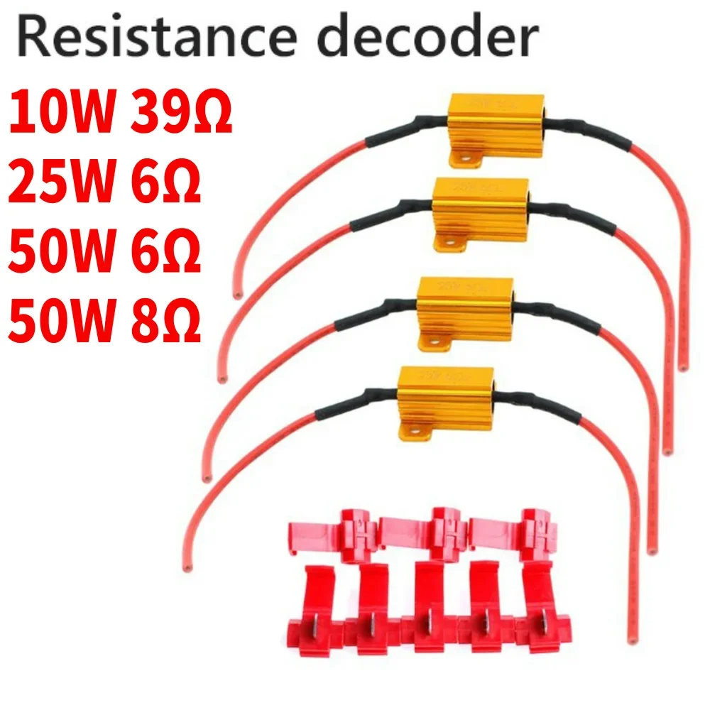 2PC Car LED Canbus Decoder Anti-Flicker Adapter Load Resistors High Performance Car Turn Signal Reverse Light Resistance Decoder