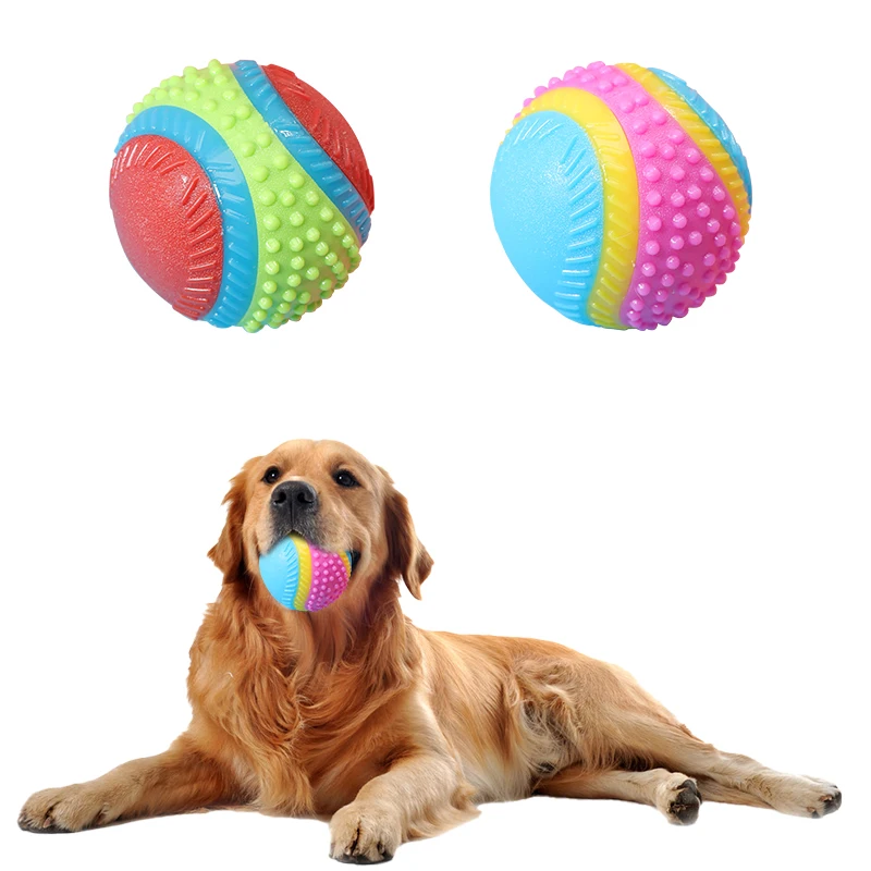 Pet dog toy Rubber ball toy with beef smell dog teeth grinding vent toy