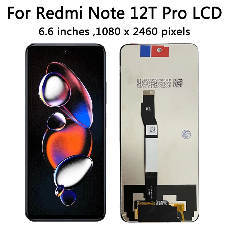 6.6''IPS For Xiaomi Redmi Note 12T Pro LCD Display Touch Screen Digitizer Assembly For Redmi Note12T Pro LCD Replacement