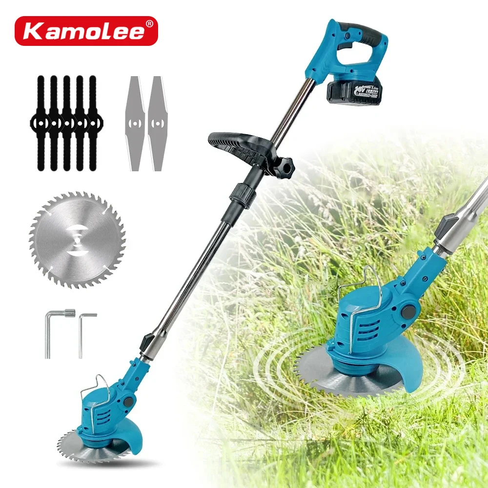 Kamolee Electric Lawn Mower Cordless Grass Trimmer Length Adjustable Cutter Household Garden Tools For Makita 18V Battery