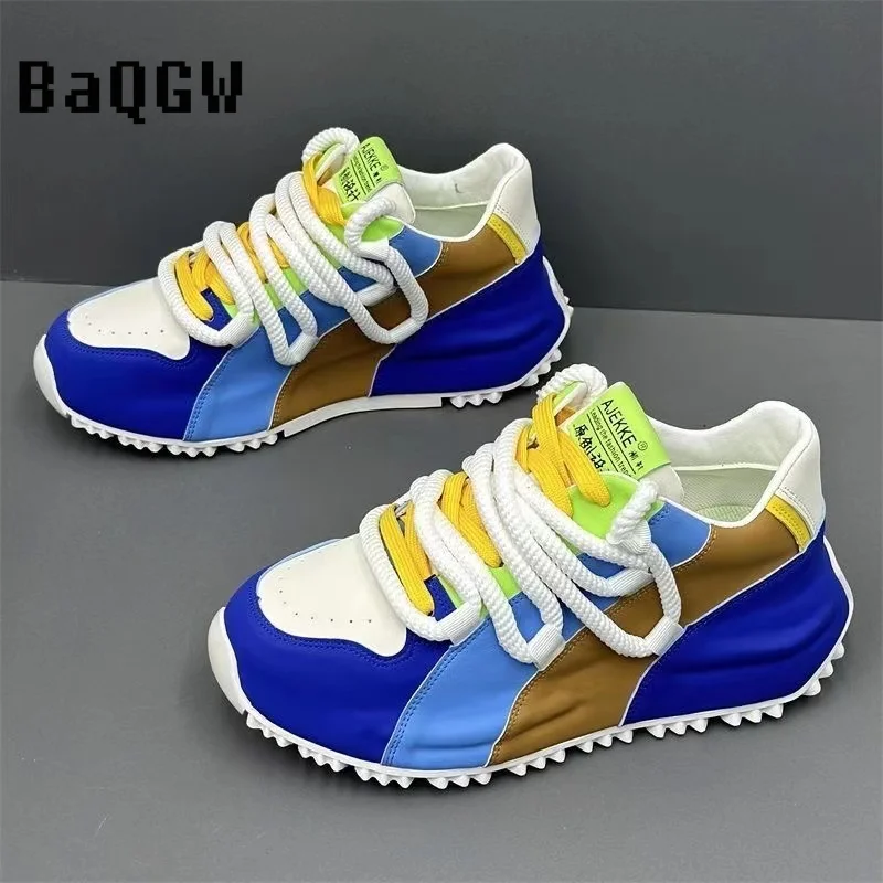 Designer Luxury Chunky Sneakers Men Cover Bottom Board Shoes Fashion Casual Genuine Leather Increased Internal Platform Shoes