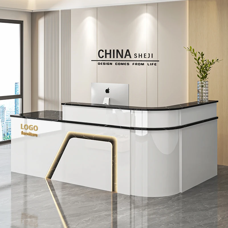 

Exquisite Beauty Reception Desk Luxury European Simple Modern Reception Desks Premium Aesthetic Schreibtisch Office Furniture