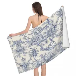 Custom Toile De Jouy Patterns Bath Beach Towel Microfiber French Motif Pool Towels