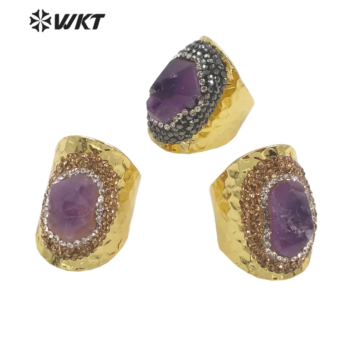 WT-R447  WKT 2023 Hot Sale Amethyst/Rhinestone Ring So Beautiful Women Wedding Gift Attractive Party Style Accessory Trend