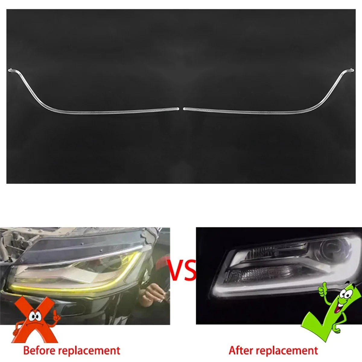 

For Audi A8 2014-2017 Hernia DRL Headlight Light Guide Plate Daytime Running Light Tube Car Running Light Bar