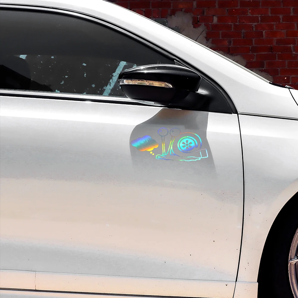 17.8*7.6 سنتيمتر توربو جميل الحلزون ملصقات السيارات مضحك موقف توربو دفعة ملصق حائط من الفينيل لسيارة التصميم الشارات ملصق مائي #2