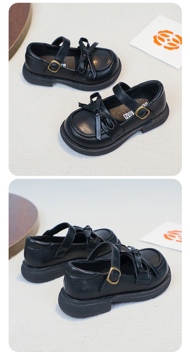 Mädchen Mary Jane Schuhe mit Niedlicher Schleife 2026 Neue Herbst Kleinkind Leder Ballerinas Rutschfest Einfach Klassisch Prinzessin Party Hochzeit – Detail 4