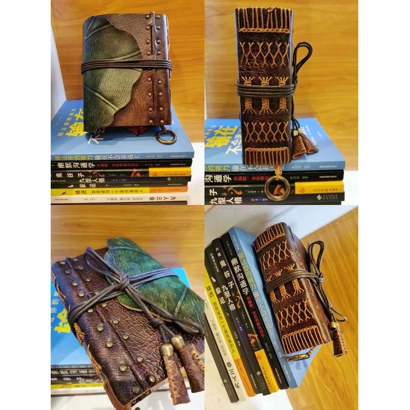 Hand-customized Lotus Leaf Leather Notebook: A5 A6 Retro Style