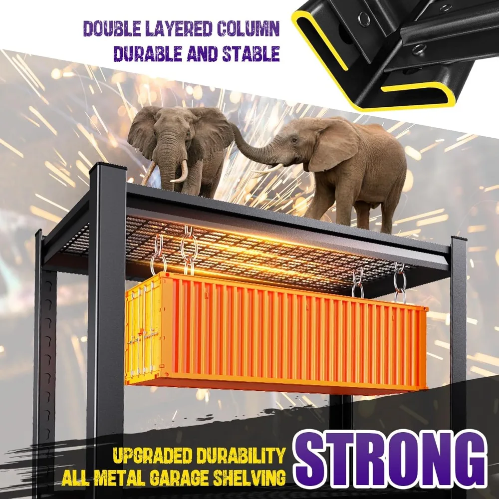 أرفف تخزين جراج معدنية شديدة التحمل 81 عالية × 46 عريضة × 19.7 عميقة لاستخدام المستودعات والمرآب #6