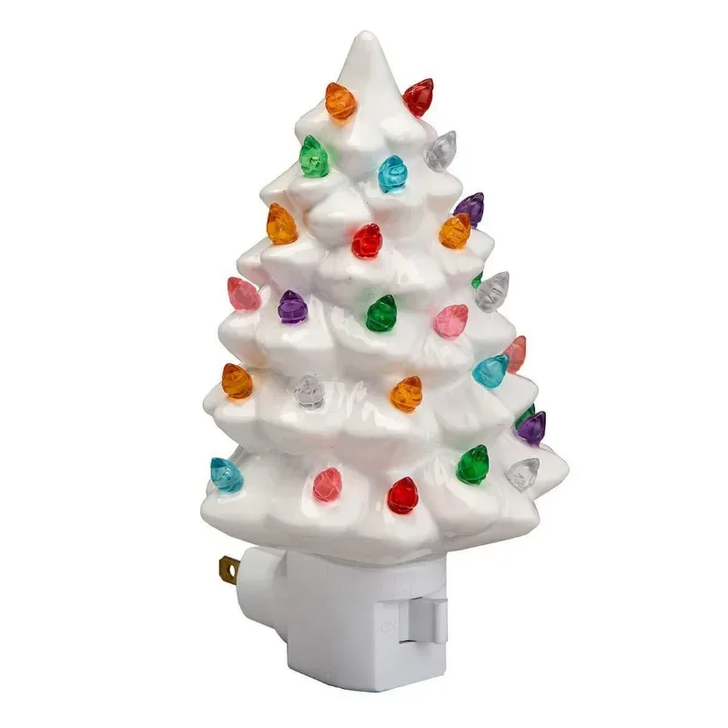 Ceramic Christmas Tree Night Light Bedside Light Christmas Holiday Crafts