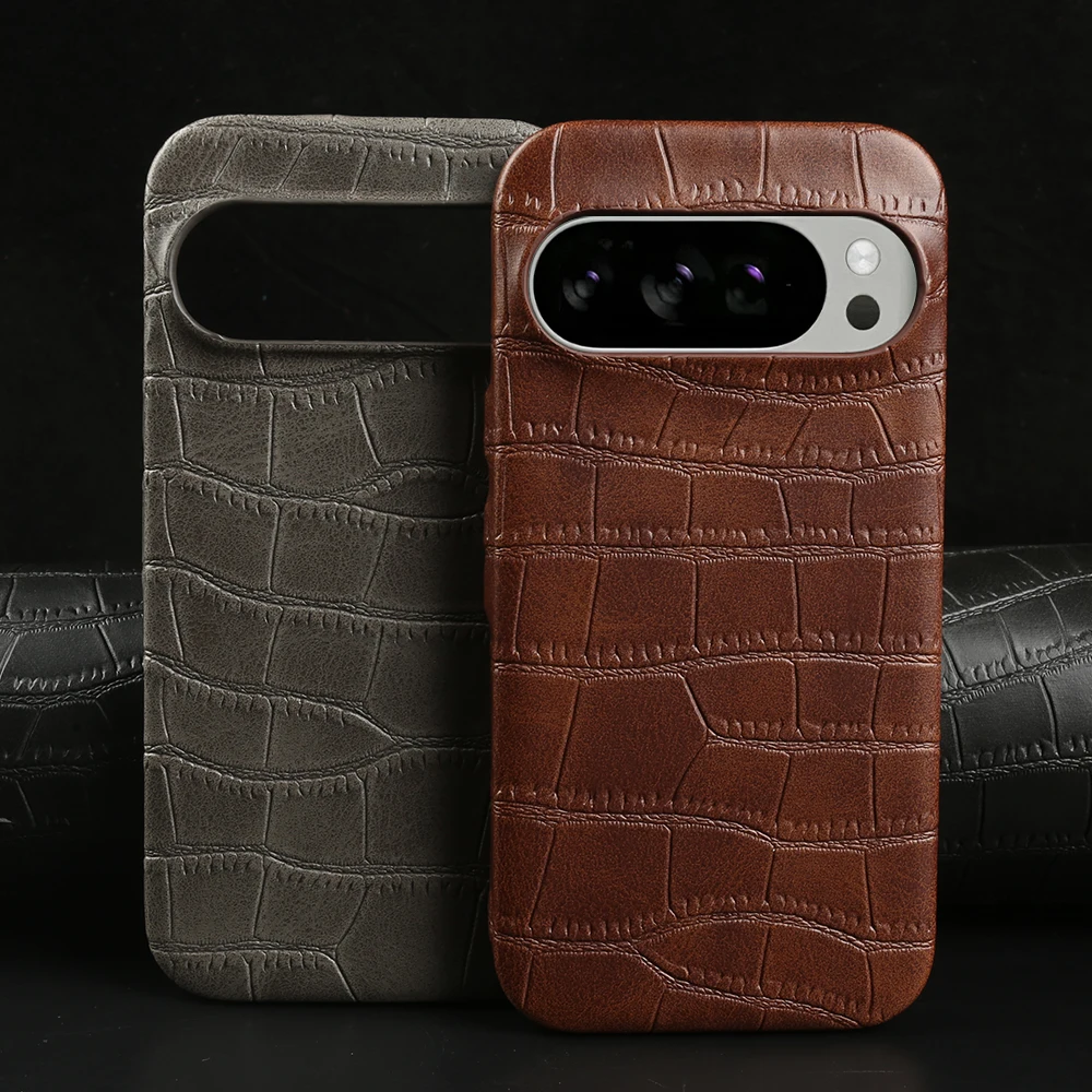 

Premium Crocodile Leather Case For Google Pixel 10 Pro XL 10Pro 6 7 8 9 Pro XL 9A 8A 7A 6A 5A Phone Case Back Cover Coque Funda
