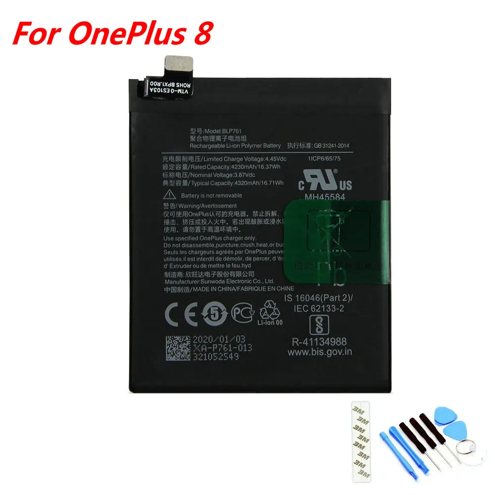 

Original 4230mAh BLP761 Battery For OnePlus 8 One Plus 8 Mobile Phone