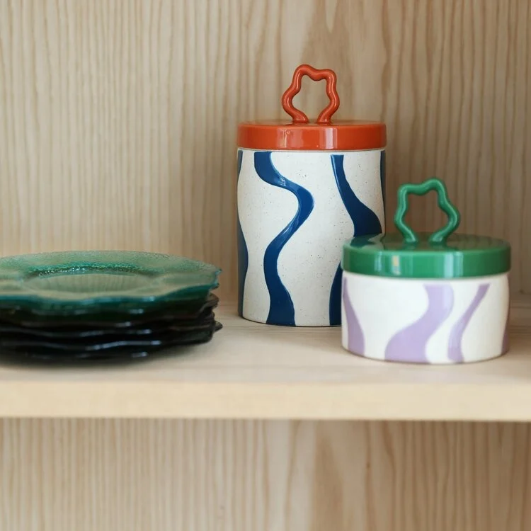 Custom Creative Design Decoration Nordic Ceramic Kitchen Food Storage Jars Tea Coffee Sugar Canisters Sets with Lid