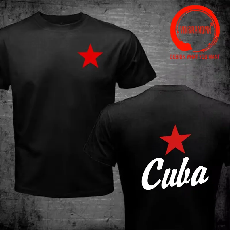 Cuba Cuban T-shirt Classic Design Red Star T Shirt Men Fashion Trendy Casual Clothing Stylish Tops Tee Shirt Leisure Tshirt