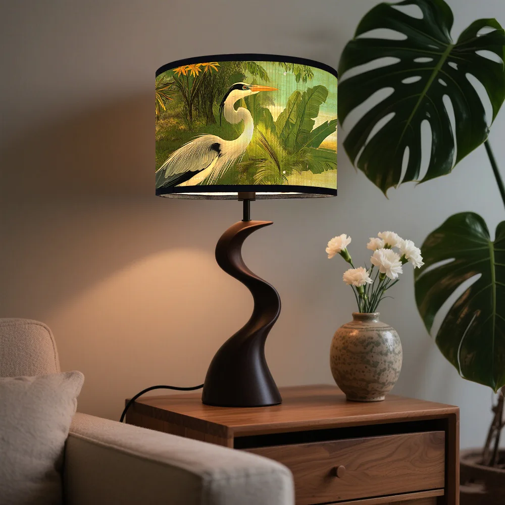 Desk Lamp Shade E27 Lamp Holder Accessories Bamboo Printed Lampshade Home Decoration for Pendant Light Floor Lamp