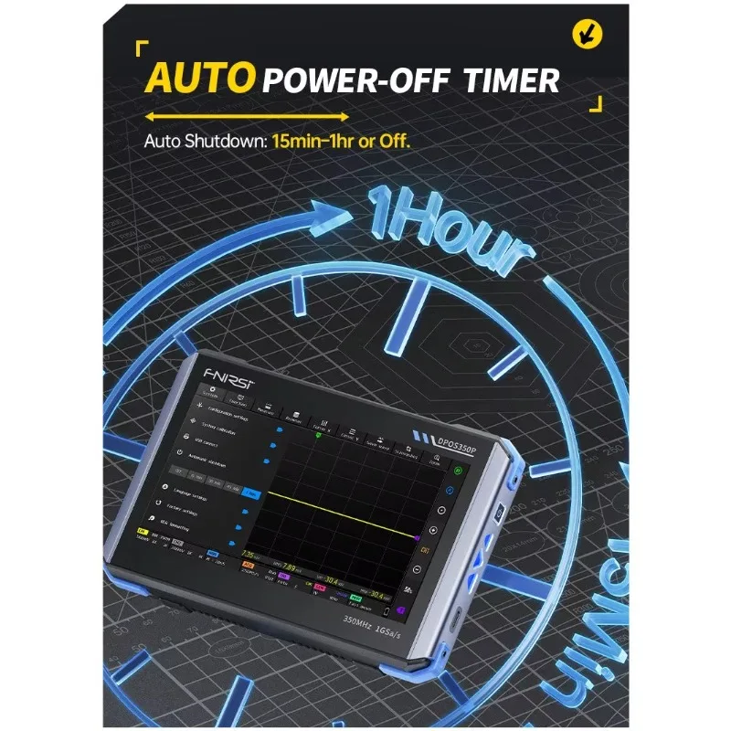 Osciloscópio digital com tela sensível ao toque DPOS350P 4 em 1, 2 canais, 350MHZ, multímetro digital automático de 8 bits, display de 7 polegadas