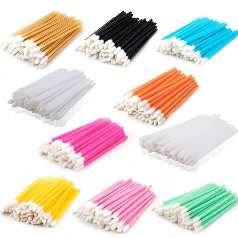 100  Disposable Lip Lint Free Applicators Lipstick Testers Wands for Makeup Brushes Beauty Tool