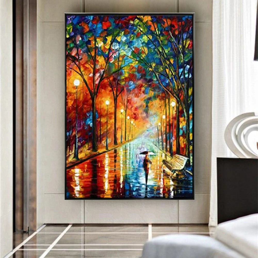 Colorful Texture Palette Knife Oil Painting Handmade Canvas Art Abstract Modern Decorative Poster Decor Wall For Living Room