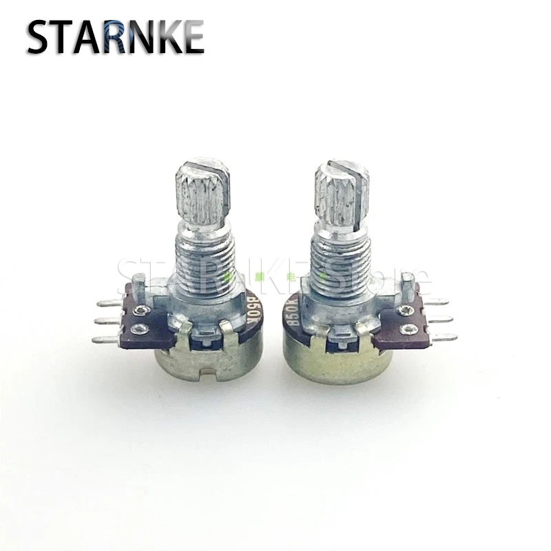 2PCS 12 Type 3-Pin Single B50K Speaker Amplifier Audio Volume Potentiometer 15MM Knurled Shaft For Treble And Bass Adjustment