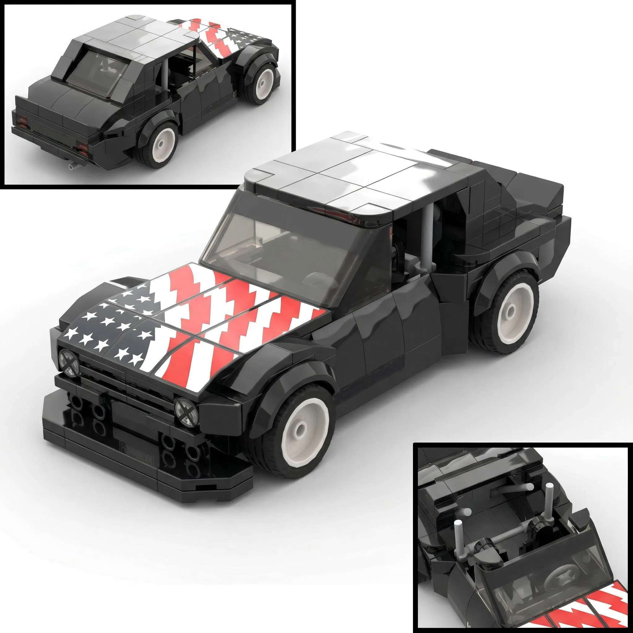 

272 детали MOC DIY: Скоростной автомобиль 8 Studs Escort MK2 RS, конструктор, игрушка для начинающих, сборные модели, кирпичики, праздничные подарки со стикерами