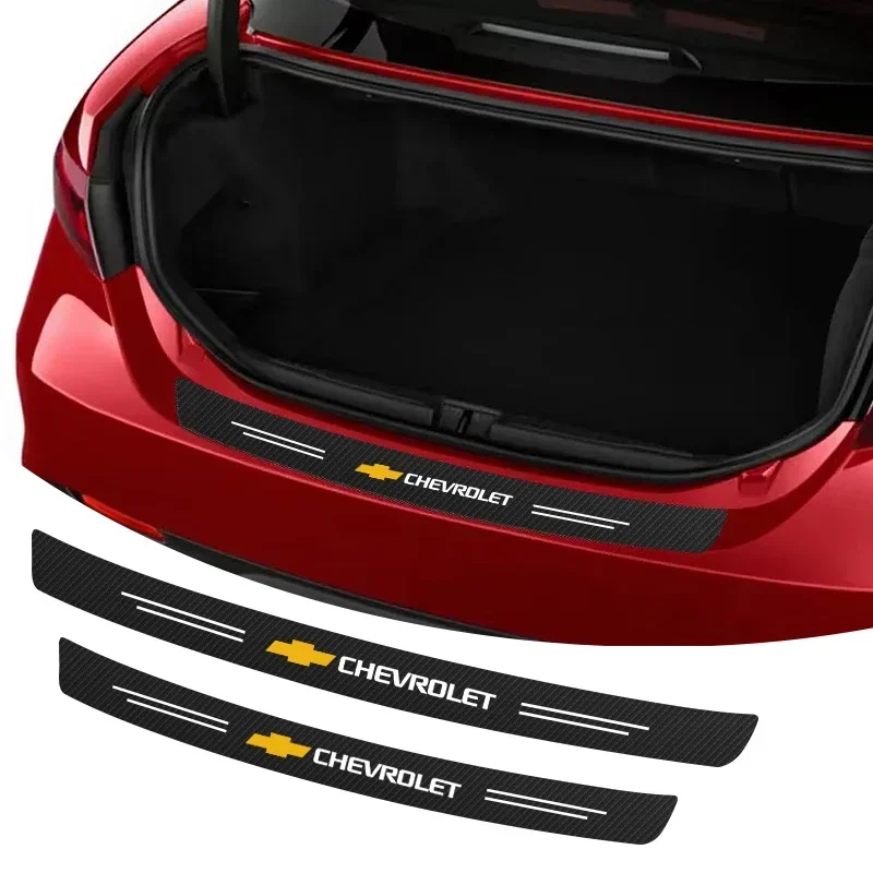 Pegatina antideslizante de fibra de carbono 3D para maletero de coche, sin instalación de herramientas, compatible con Chevrolet Silverado Impala Malibu Equinox Cruze Camaro