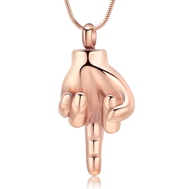 Cremation Jewelry  Hold Human Ashes Stainless Steel Hand Memorial Urn Necklace For Women Men Memorial Pendant image 3