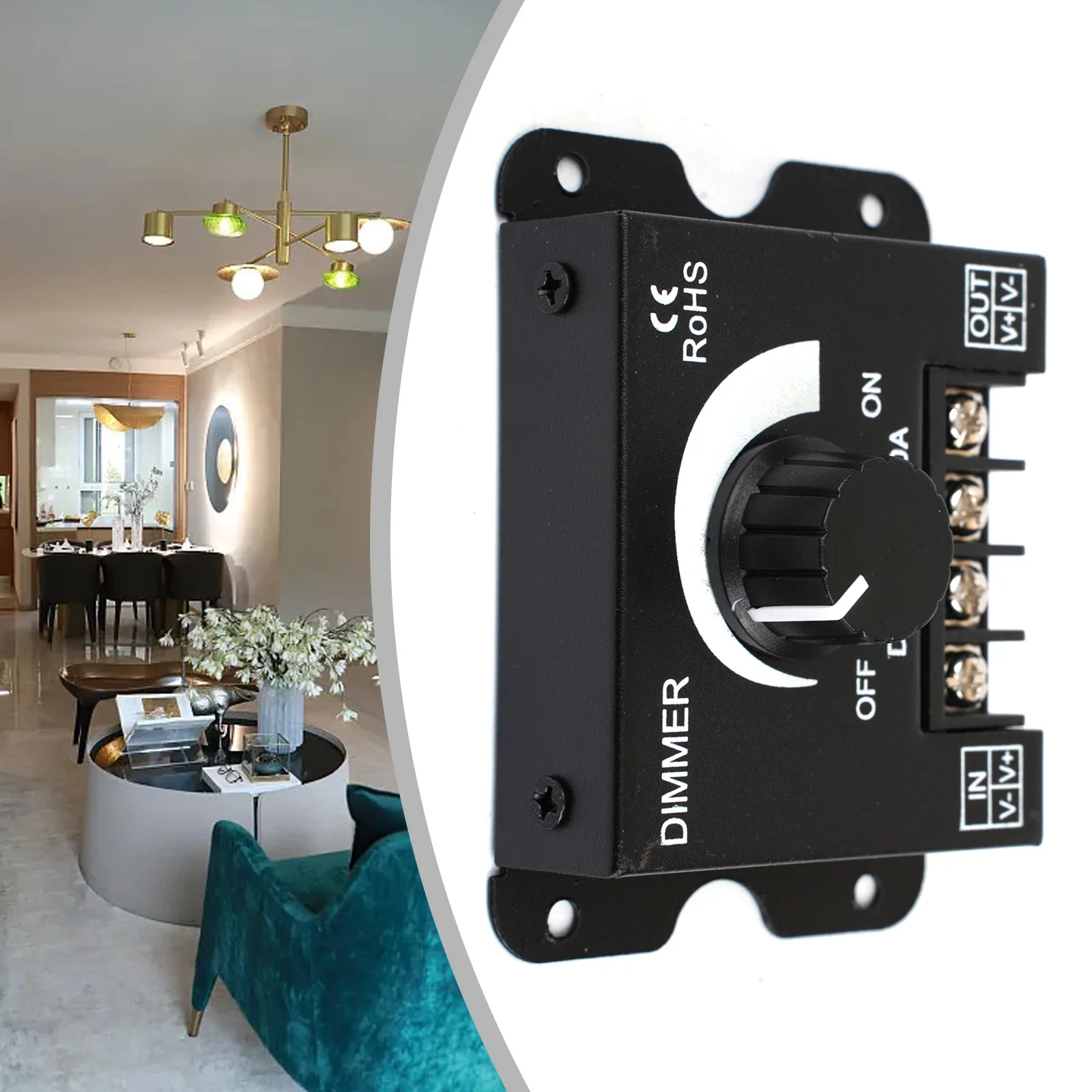 Brand New Efficiency High-quality Led Dimmer Dimmer Knob Metal Stabilizer DC 12-24V 30A Power Supply Adjustable